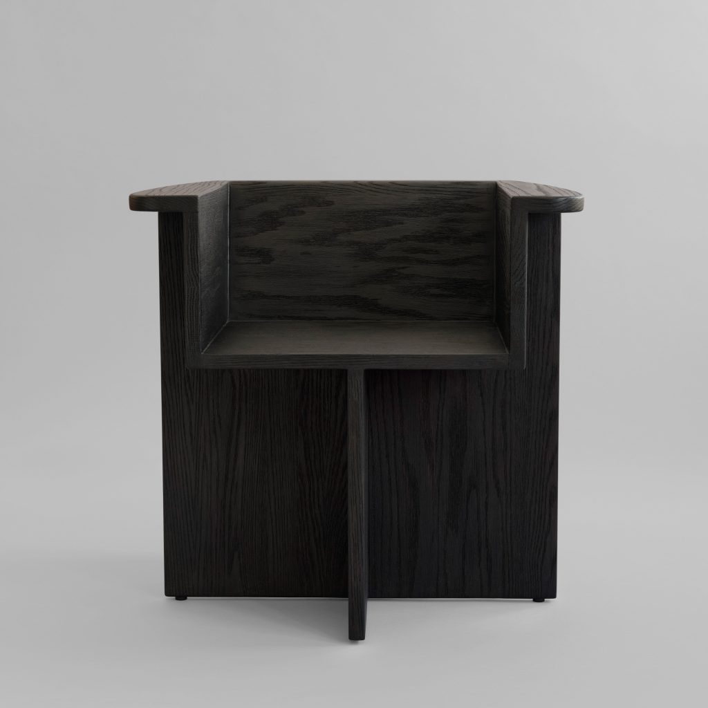 Brutus-ruokatuoli - Coffee Black Oak