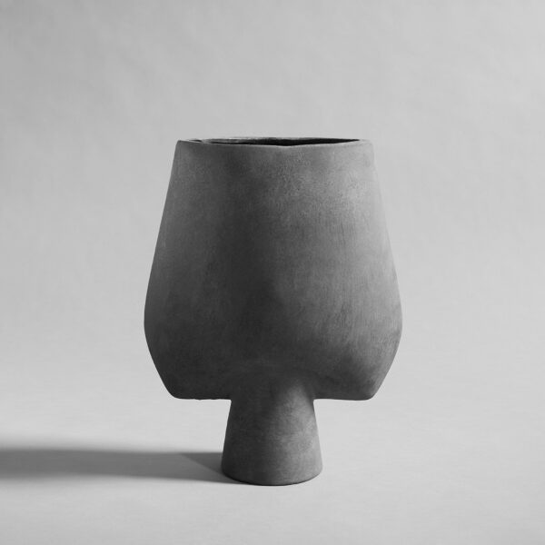 Sphere Vase Square, Big - Tummanharmaa – tuotekuva