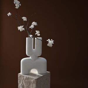 Cobra Vase Double, Medio - Bone White – miljöökuva