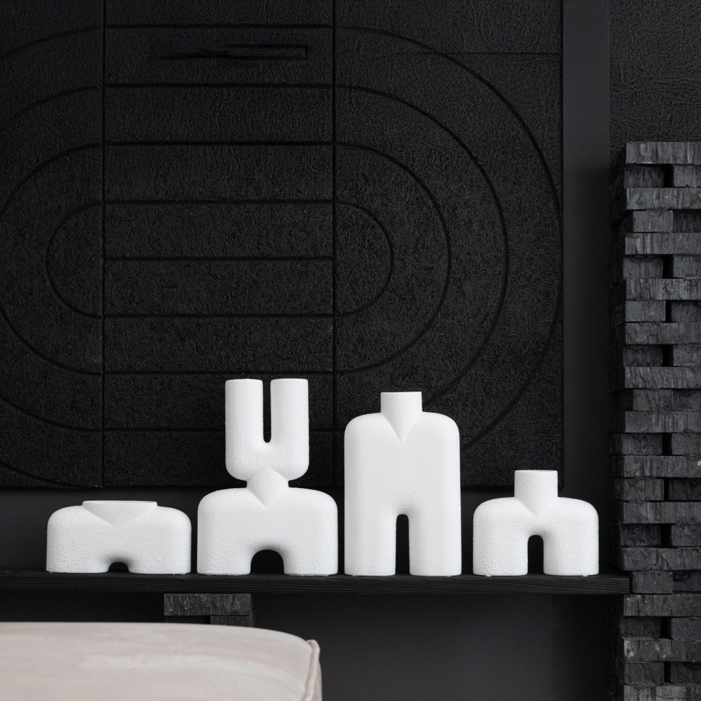 Cobra Vase Double, Medio - Bubble White