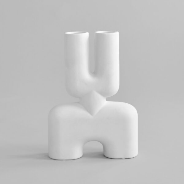 Cobra Vase Double, Medio - Bone White – tuotekuva