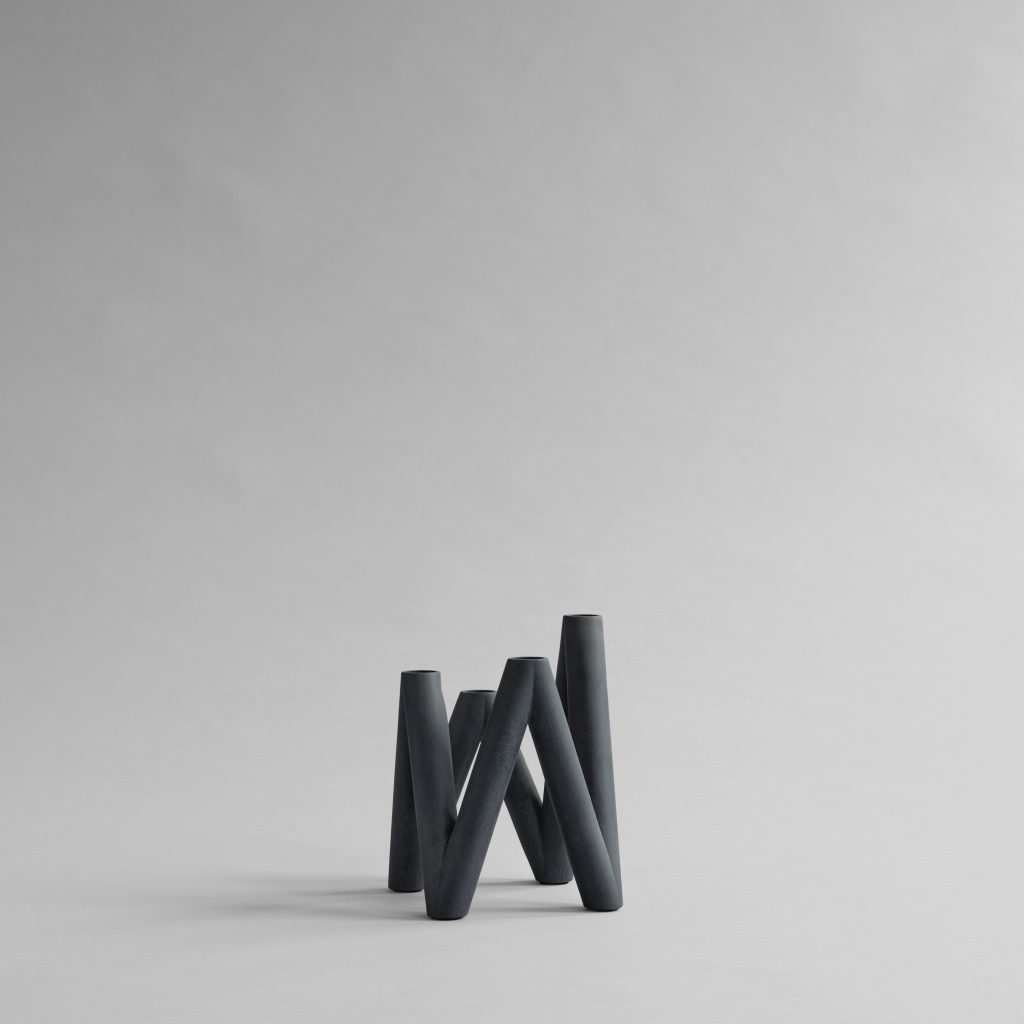 W-kynttilänjalka - musta
