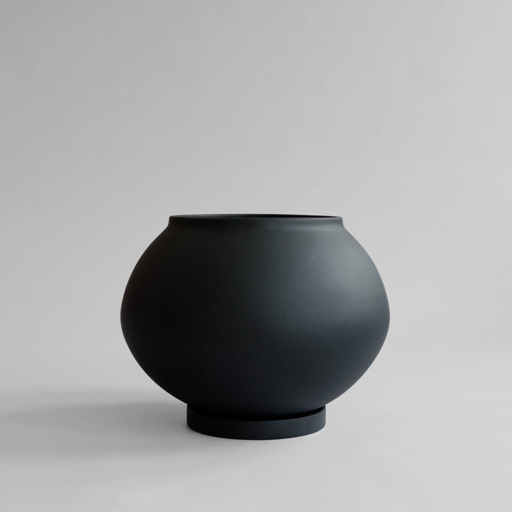 Sunao Plant Pot Fat, Hexa - Musta