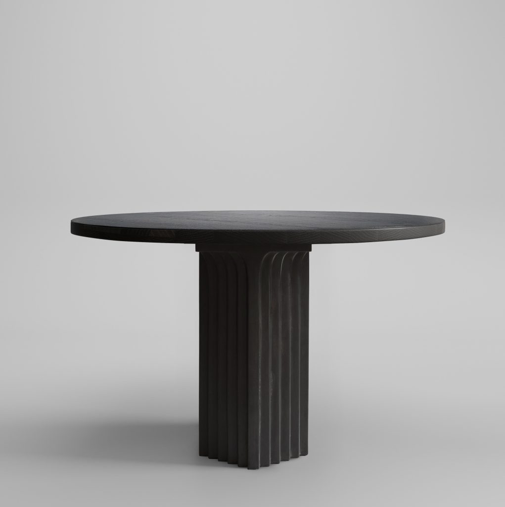 Arc-ruokapöytä, Ø120 - Coffee Black Oak