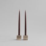 Cube-kynttilänjalat - Silver Travertine 1