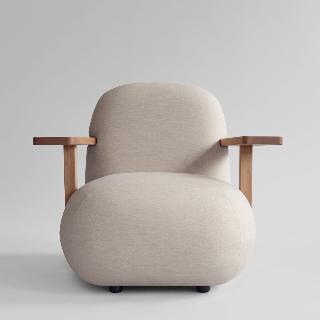 Toe Chair -käsinojallinen nojatuoli - Teak / Warm Ash