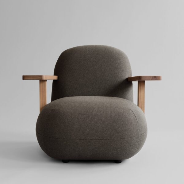 Toe Chair -käsinojatuoli - Teak / Stone Gray – tuotekuva